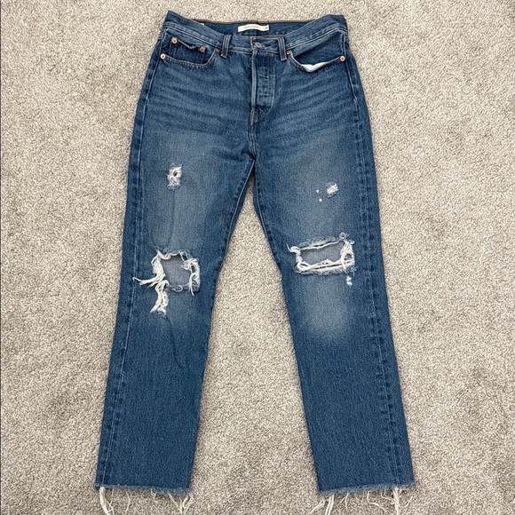 Levi's Denim - Levi's Blue Distressed Ankle Jeans
